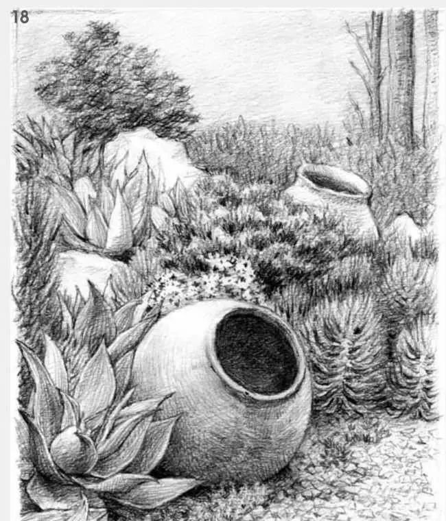 教程素描风景花园一角