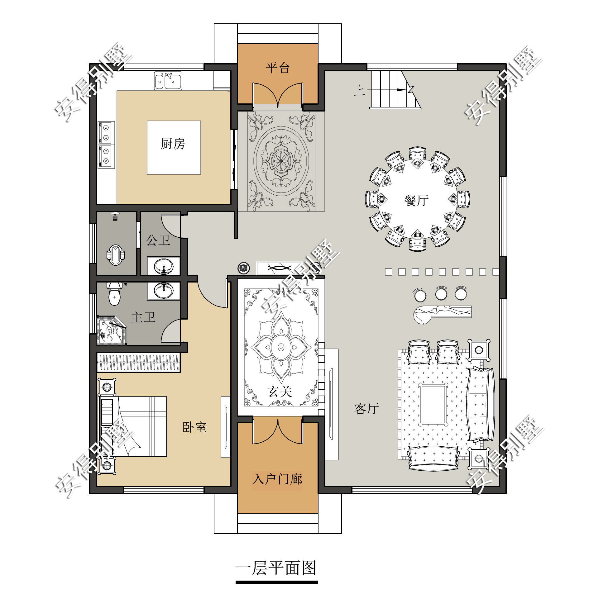 现代3层欧式别墅,自带挑空大客厅,大露台