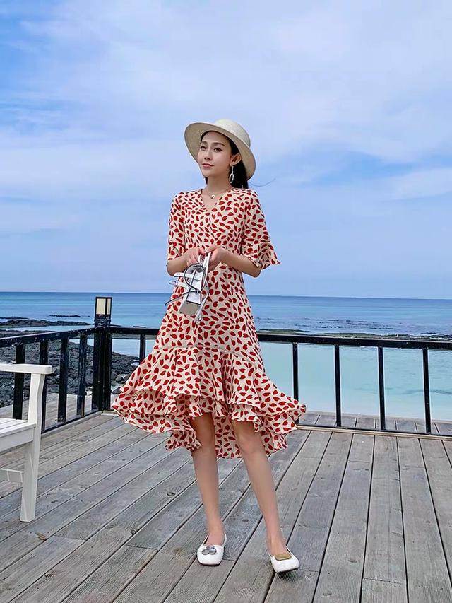 复古喇叭袖雪纺美裙缥缈仙美更迷人