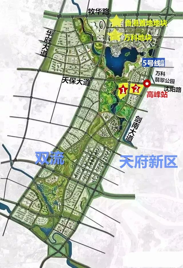 刚刚双流怡心湖拍出两块住宅用地