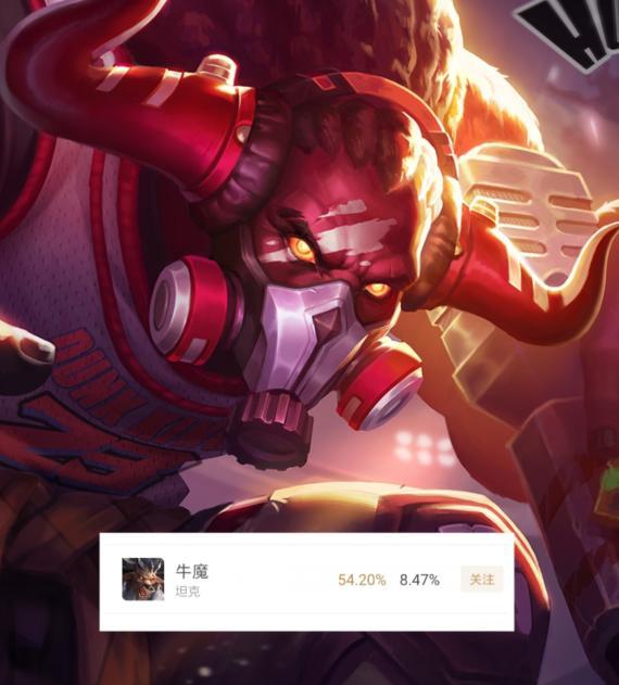 王者荣耀各路胜率榜首英雄牛魔霸占两个你拖后腿了吗