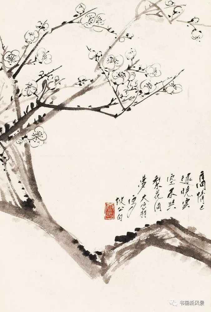 海派名家唐云画梅,高雅可嘉!_梅花