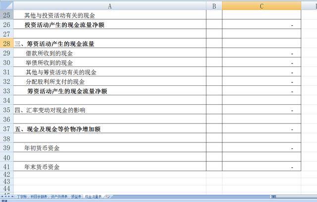 自動計算丁字賬餘額表及財務報表模板直接套用會計乾貨