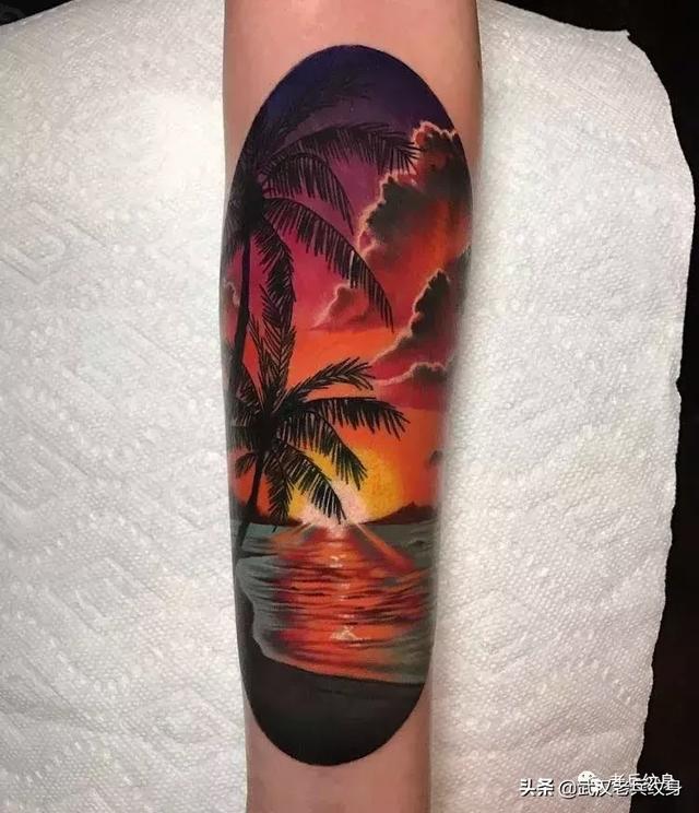 纹身素材海滩纹身图案