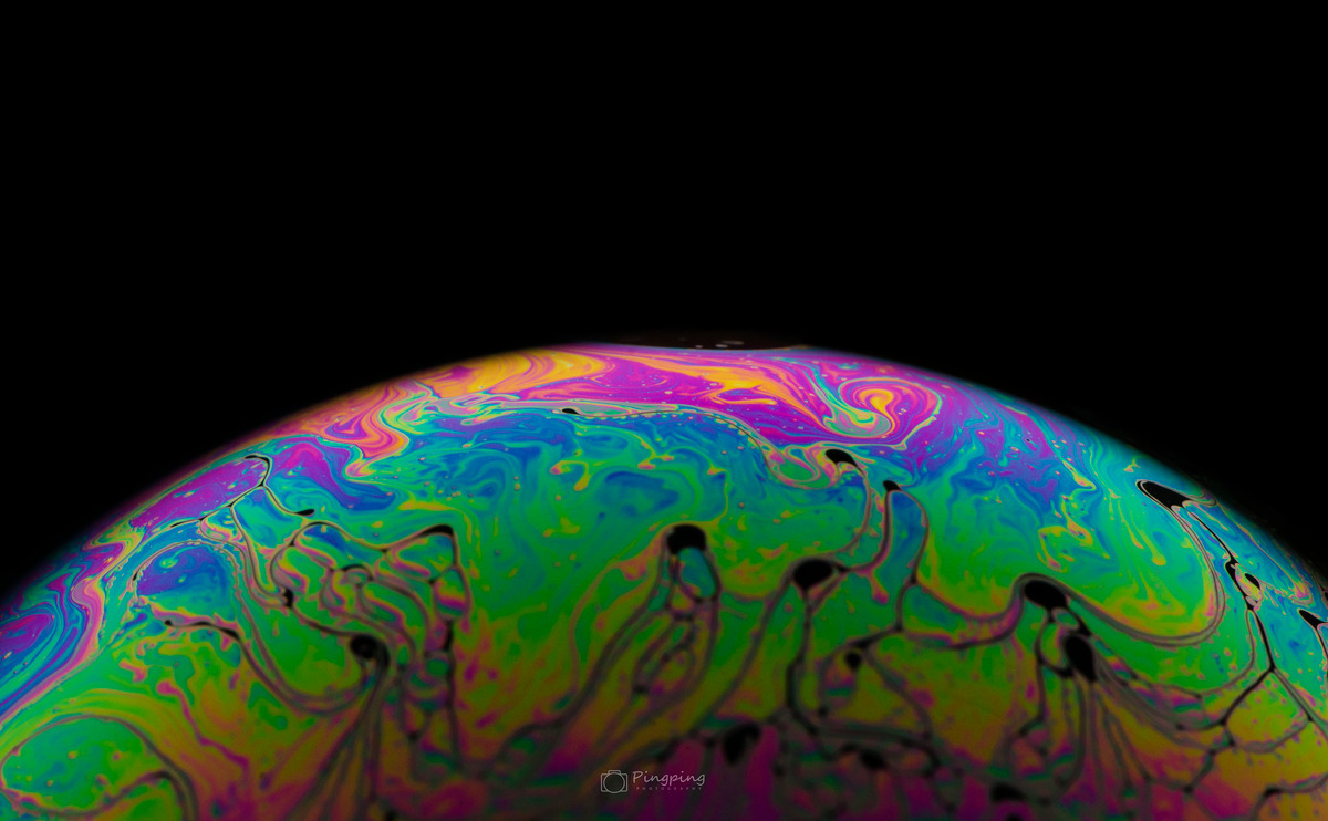 图虫静物摄影:幻彩肥皂泡,光的薄膜干涉