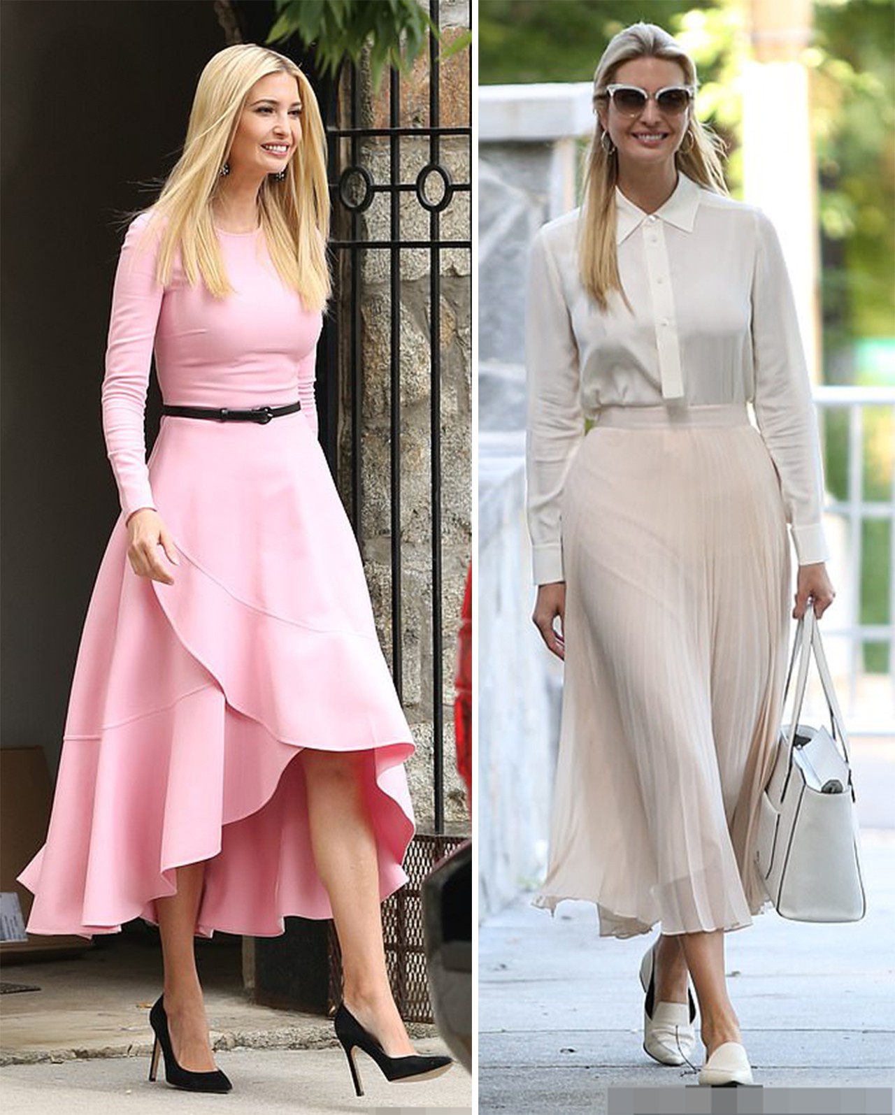 原创38岁伊万卡再现粉嫩裙,奔四的女人穿出20岁少女风,竟毫无违和感