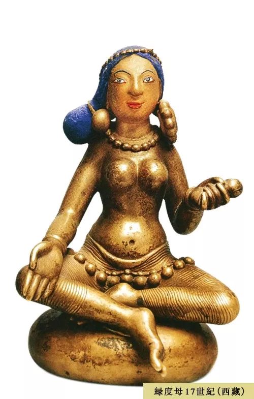 绿度母为观世音化身,也是诸佛事业化现,为二十一度母之主尊