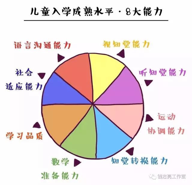 钱志亮老师从生理学,心理学,教育学等多个角度入手将入学成熟水平分为