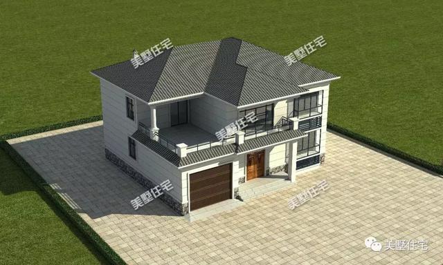 带堂屋的二层别墅,5卧4卫还有车库,简简单单也可以很美好