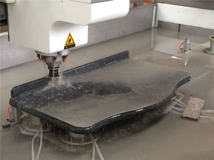 石英石厨房台面全自动加工中心磨边挖孔异型切割