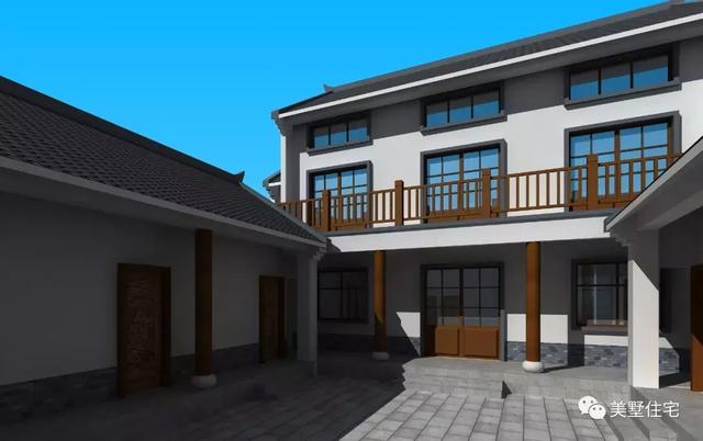 带堂屋的二层新中式合院布局实用餐厨另建居住其中福气满满