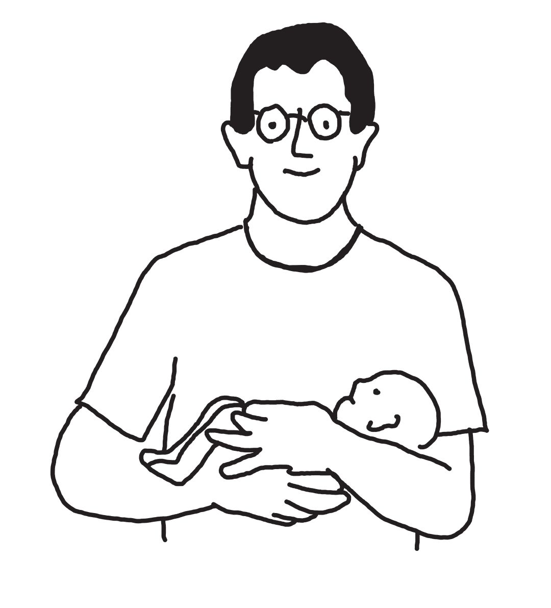 爸爸抱婴儿简笔画图片