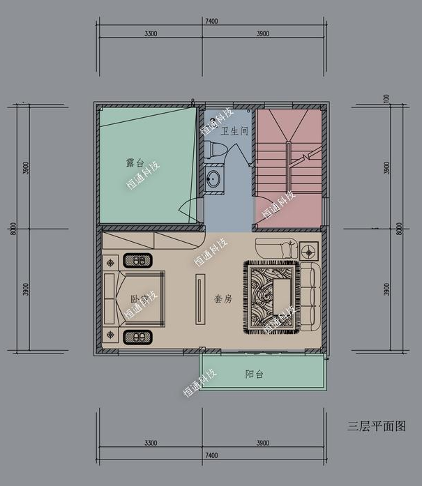 實際建造完成的樓梯間實景飄窗臥室明亮的廚房寬敞的套房吊頂