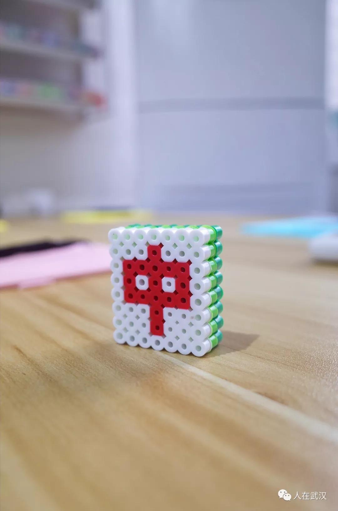 拼豆做出来的麻将图片作品@ariel小爽简单的平面图大概要半个小时