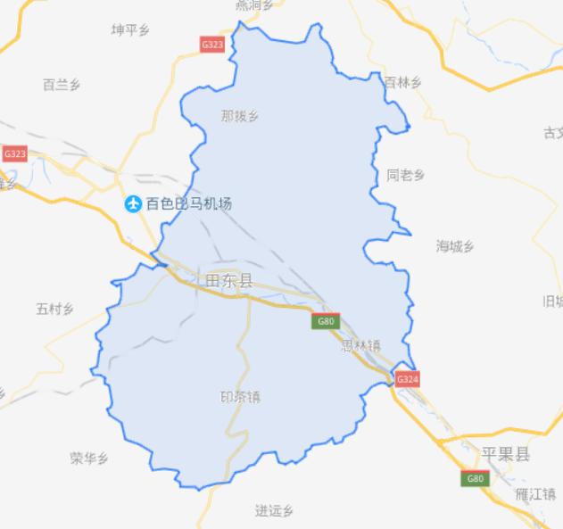 广西田东县乡镇地图图片
