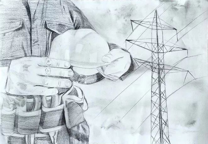 作品展示电网设备绘说画素描大赛优秀作品赏析五