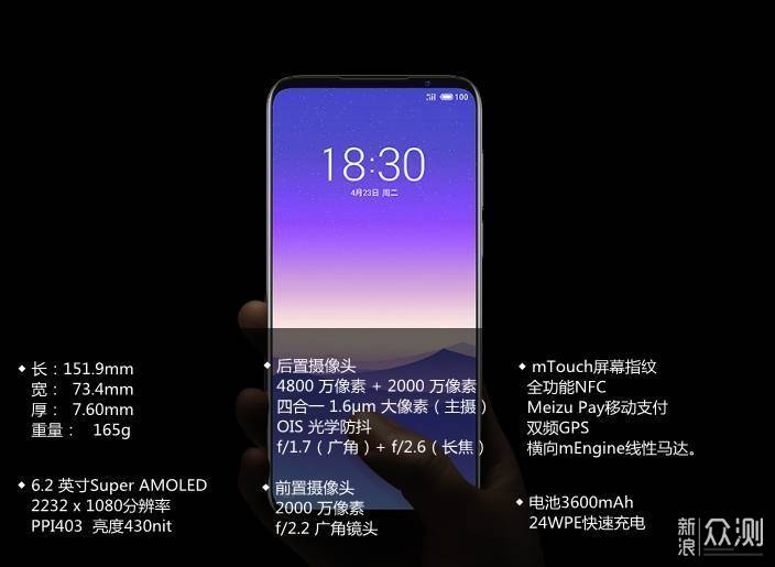 魅族16s主要參數配置亮點:在異形屏大行其道的時代,魅族16s的對稱全面