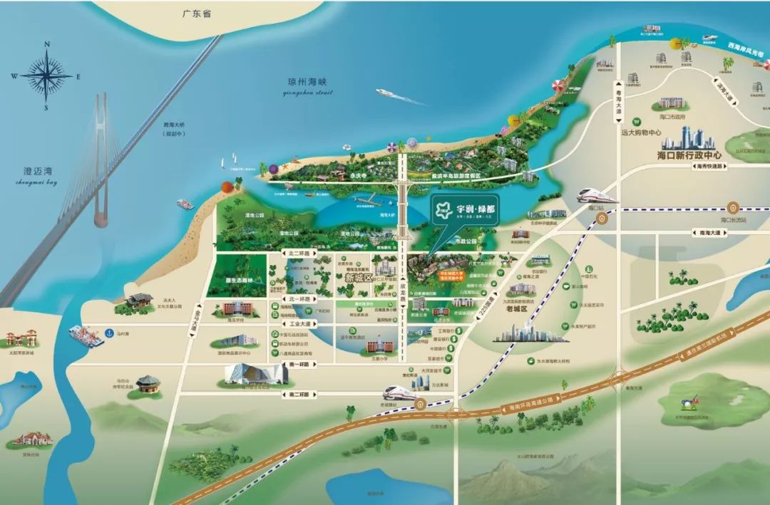 海南澄迈盈滨半岛地图图片