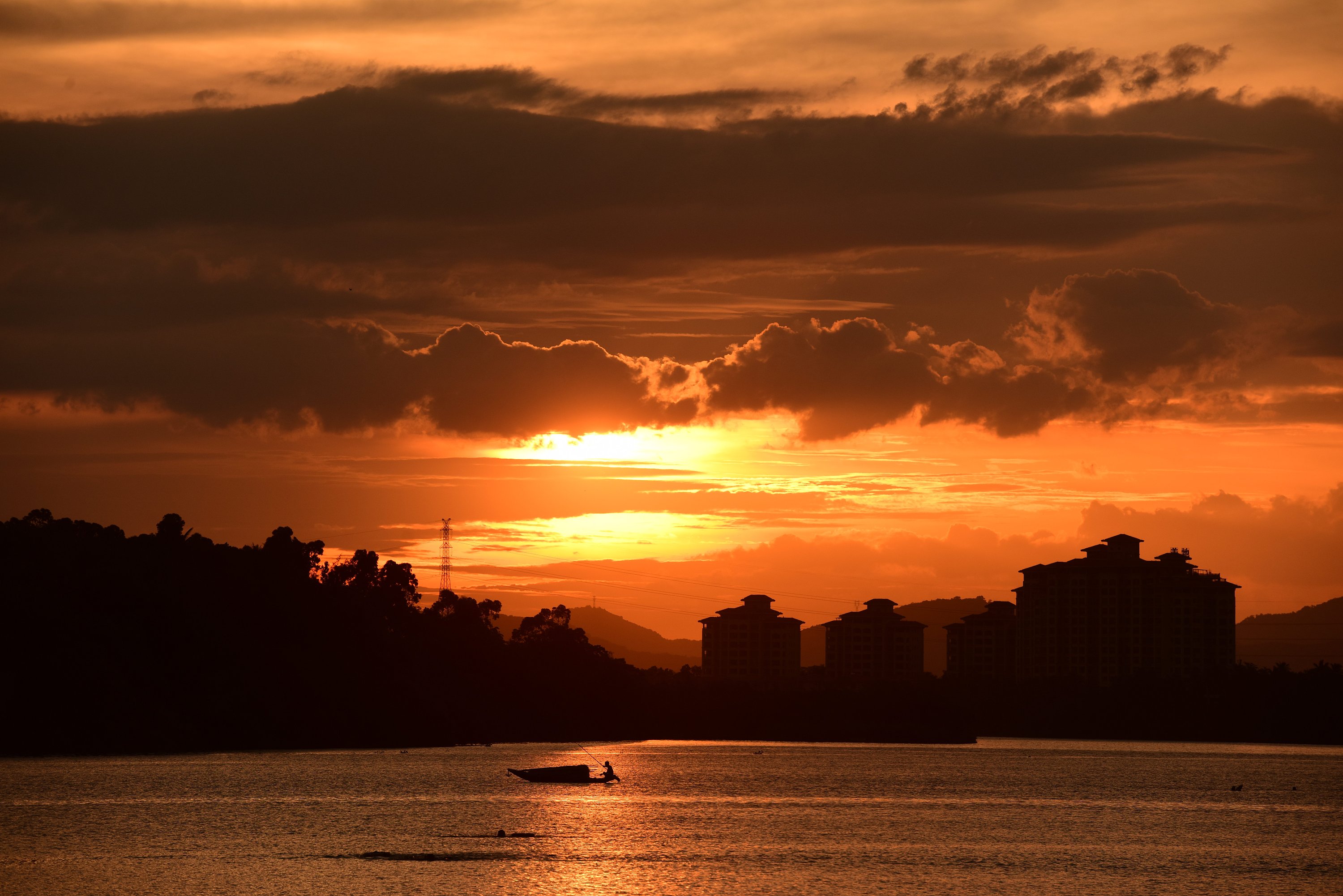 海南琼海:晚霞如画