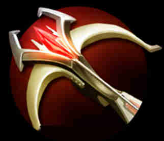 《dota2》中的著名装备"代达罗斯之殇"(dota1里的"大炮")就是一把弩