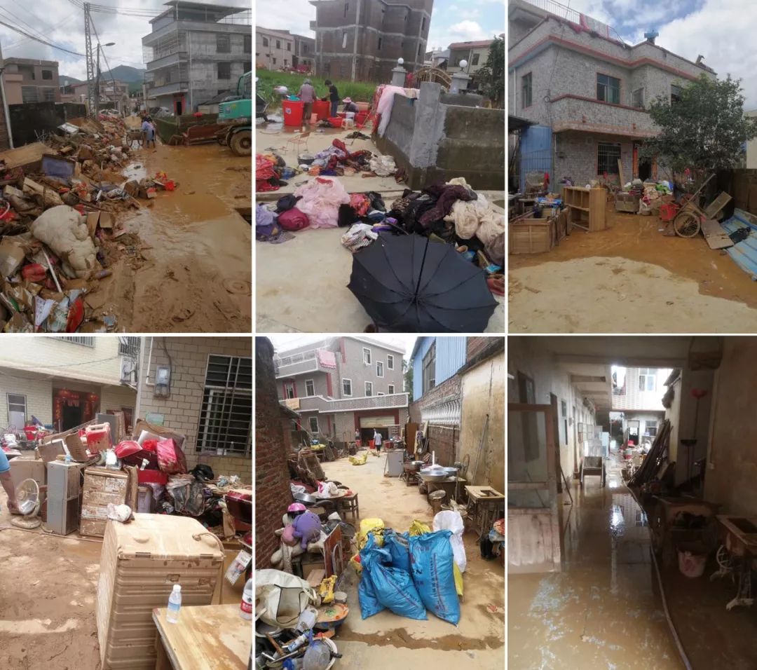 近日來持續性強降雨影響,河源市河源龍川,連平等縣大面積受災