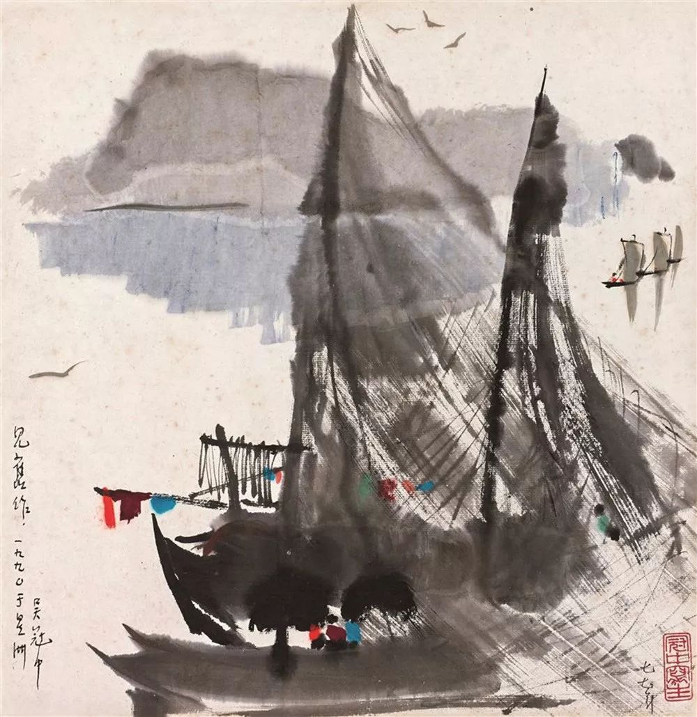 吴冠中笔下的船个个载着江南梦