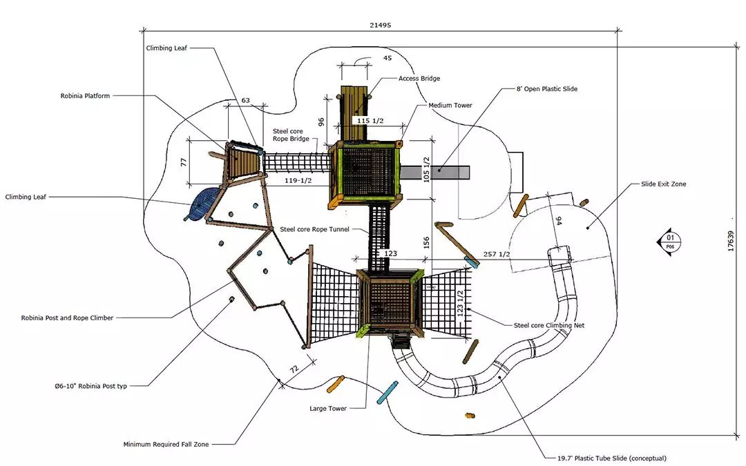 出于对当地猫头鹰的研究,乐园最终选择猫头鹰作为主要攀爬/滑动特征的