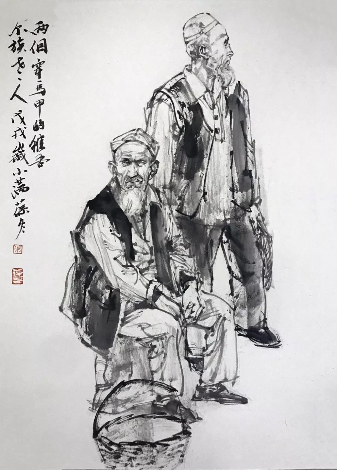 集美大学美术学院教授瓷都画院院长张葆冬人物画作品