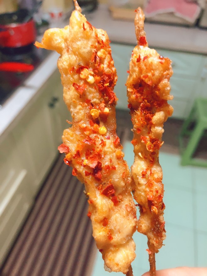 老式炸肉串口感最佳外表酥脆内里嫩嫩的里脊肉好吃感觉真爽