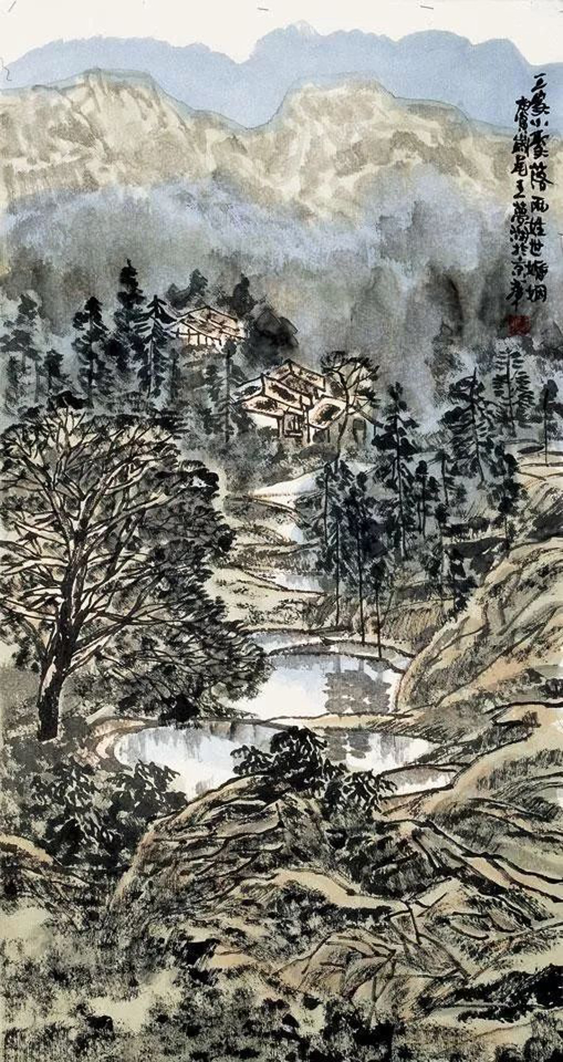 王梦湖画家《美景林泉化意情》