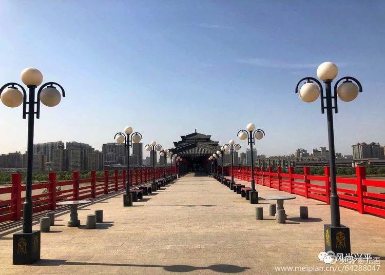 兴平拍客渭河上的皇冠咸阳古渡廊桥