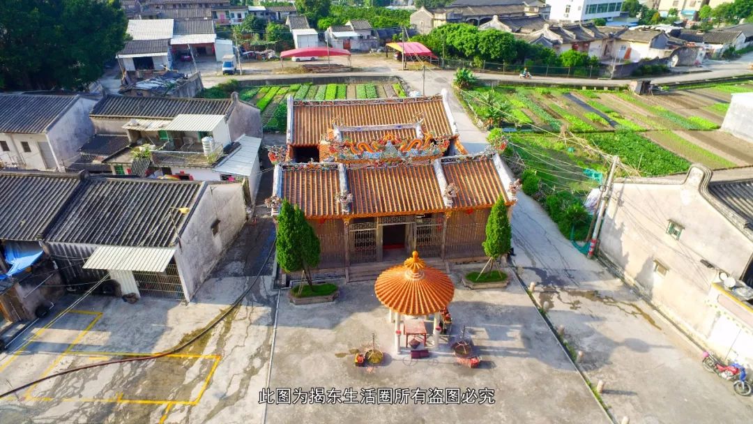 航拍视角圩埔村扼古揭阳县东部各镇陆路通往县城的交通要道,自明朝