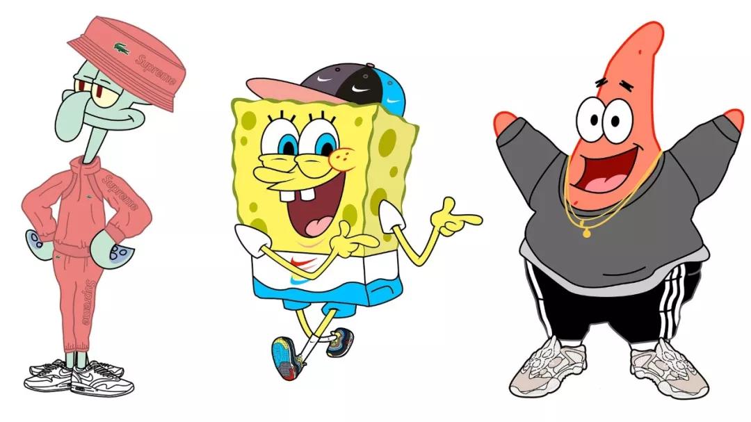 除了迪士尼公主,插画家们还为其他经典卡通人物"穿上"潮牌(派大星借的