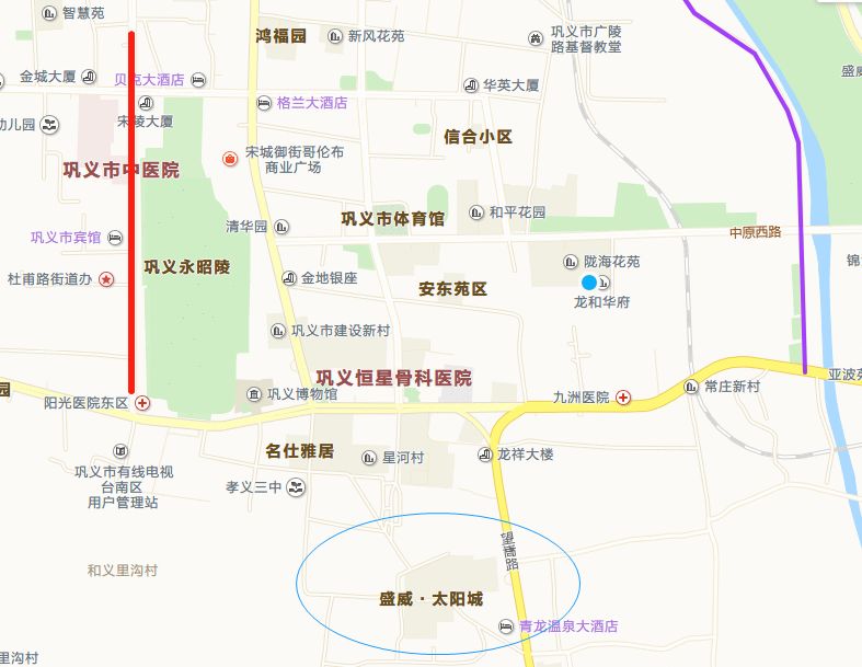 巩义限号路段地图图片