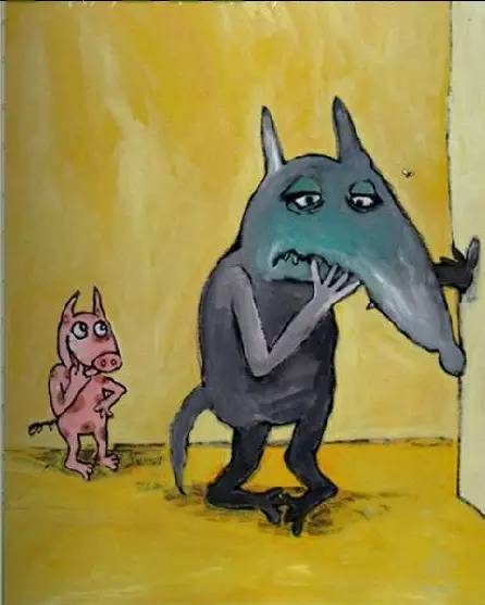 已经变绿的大灰狼在愤怒中变成了红色.鲁鲁放了一个超级大臭屁.