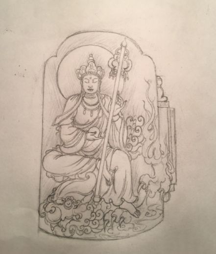 玉雕挂件素描设计图图片