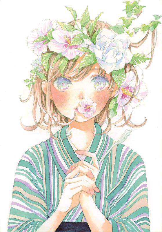 「插画欣赏」清新唯美的少年少女水彩手绘作品