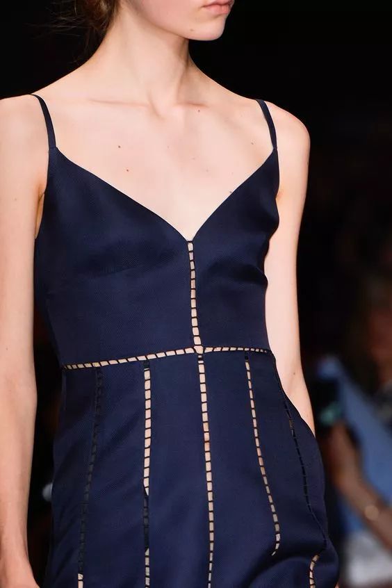 服装设计中的切割手法镂空拼接撞色分割线