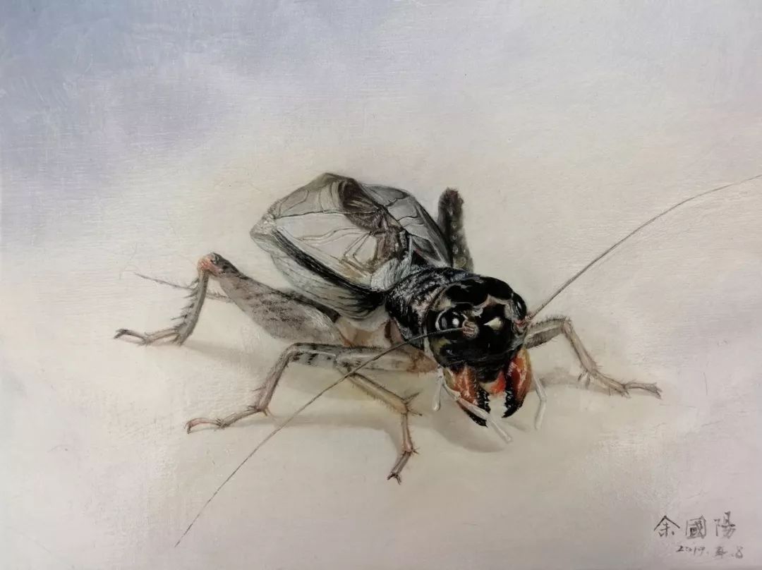 油画写实《秋鸣》规格:30x40cm▲油画《抽象-蓝色之恋》规格:70x838