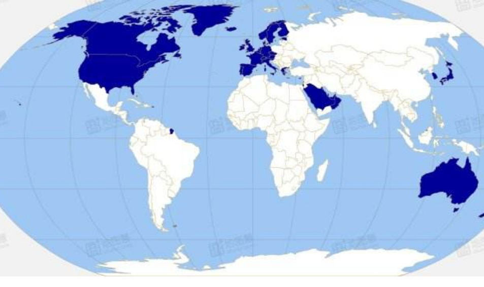 世界发达国家地图2020图片