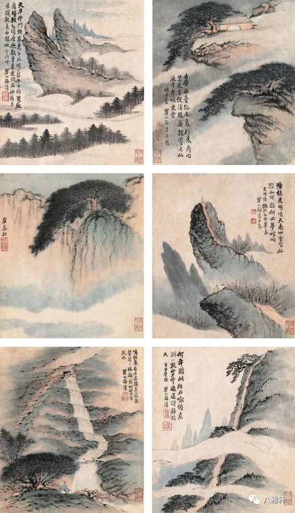 八雅轩丨八雅丹青黄山派梅清画黄山就是与众不同