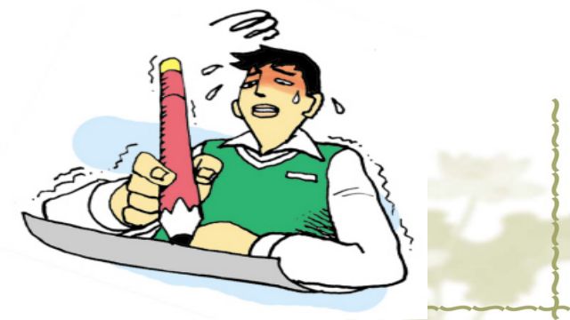 考试焦虑可表现为考前的担心,紧张,考中大脑的一片空白,考后的担忧