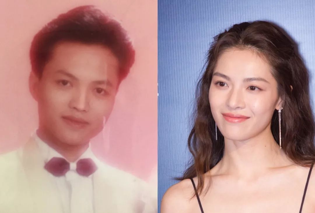 钟楚曦不仅晒出小时候的合影,还把长大后的自己和年轻时候的爸爸放在