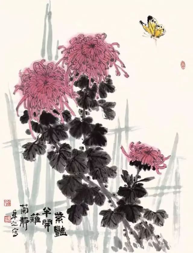 写意菊花画法,清晰明了