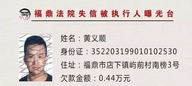 老赖哪里跑福鼎第20190614期老赖名单大曝光