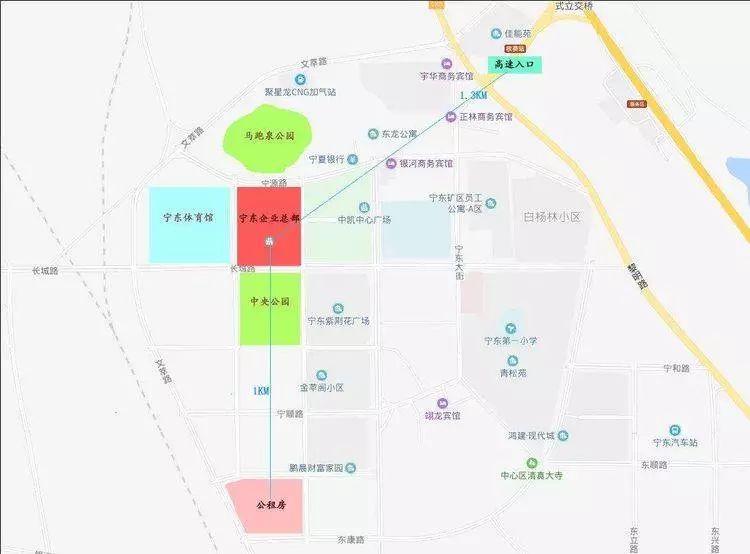 宁东企业总部地处宁东基地核心区中心部位,距青银高速公路入口1.