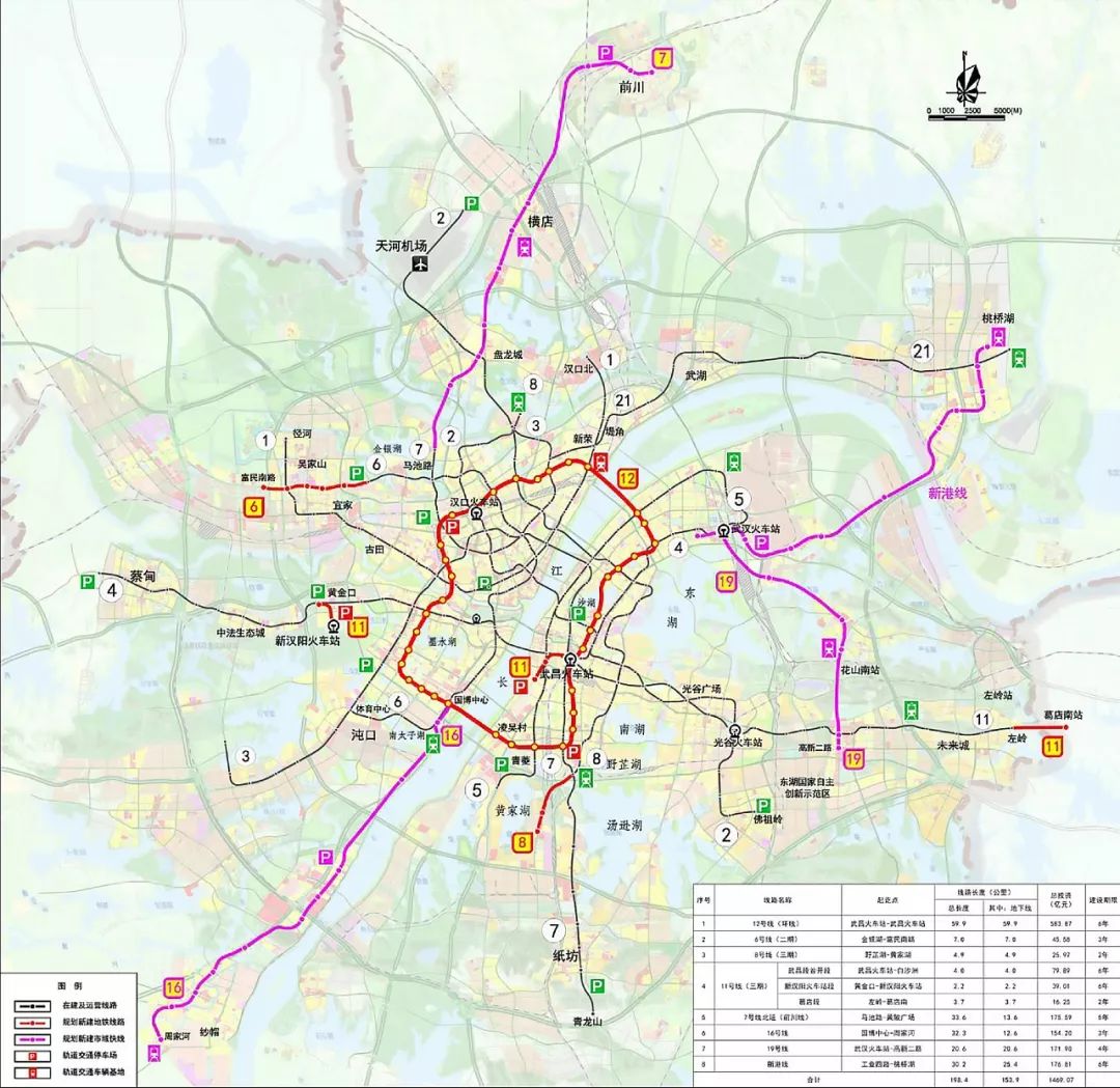 到2024年,將形成14條線路運營,根據武漢市城市軌道交通第四期建設規劃
