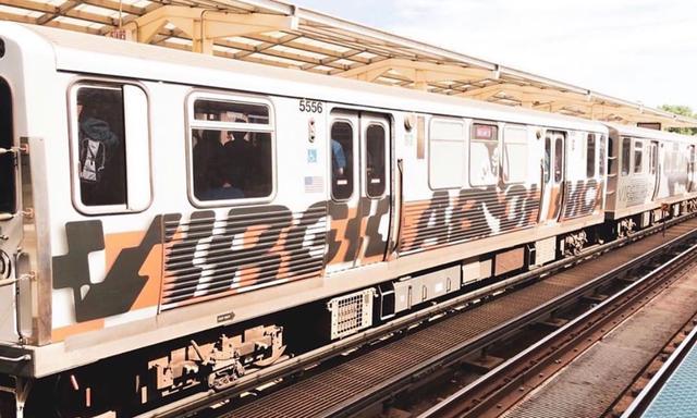 为个展造势!芝加哥virgil abloh涂鸦轻轨列车投入运营