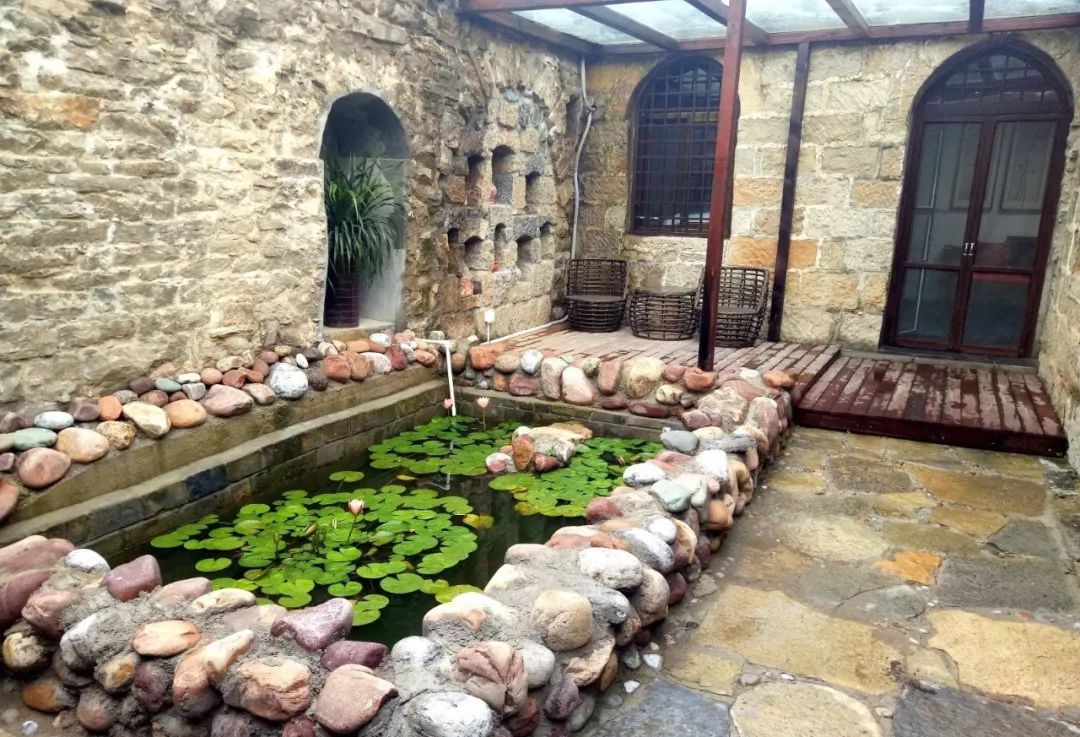 庭院自建小型荷花池图片