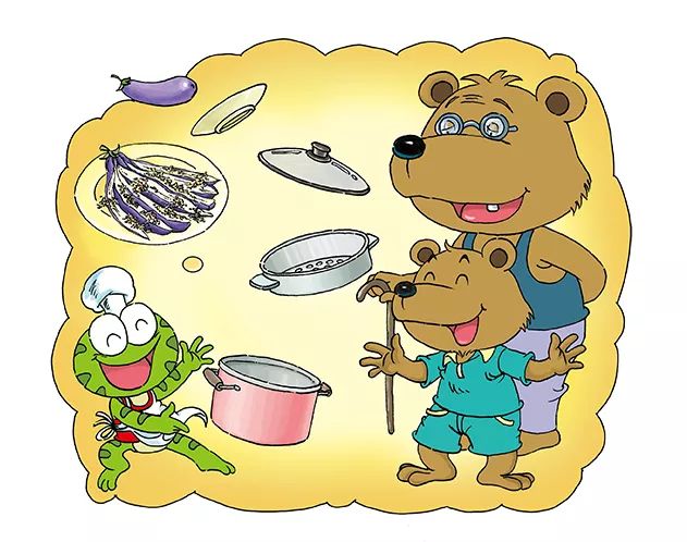 红袋鼠,火帽子和跳跳蛙有办法,淡黄色的粥,金黄色的小饼,还有橙黄色的